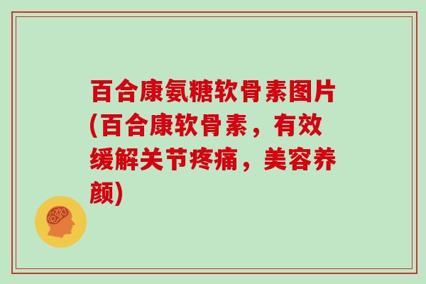 百合康氨糖软骨素图片(百合康软骨素,有效缓解关节,美容养颜) 百合康氨糖软骨素图片(百合康软骨素,有效缓解关节,美容养颜)