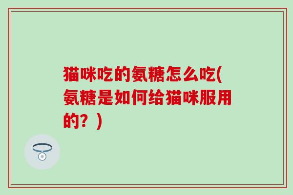 猫咪吃的氨糖怎么吃(氨糖是如何给猫咪服用的？)