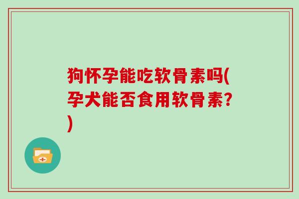 狗怀孕能吃软骨素吗(孕犬能否食用软骨素？)