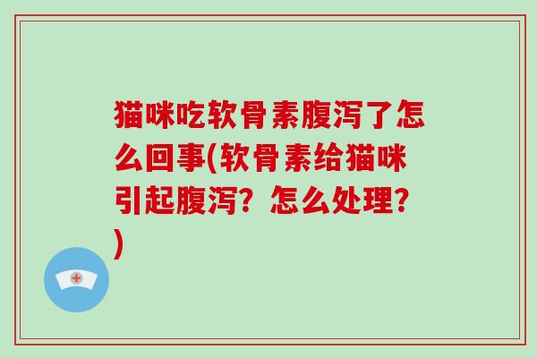 猫咪吃软骨素了怎么回事(软骨素给猫咪引起？怎么处理？)