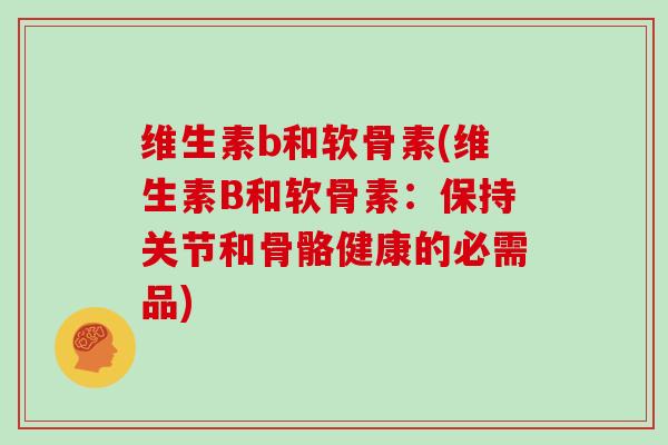 维生素b和软骨素(维生素B和软骨素:保持关节和骨骼健康的必需品) 维生素b和软骨素(维生素B和软骨素:保持关节和骨骼健康的必需品)