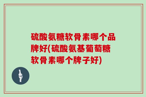 硫酸氨糖软骨素哪个品牌好(硫酸氨基葡萄糖软骨素哪个牌子好)