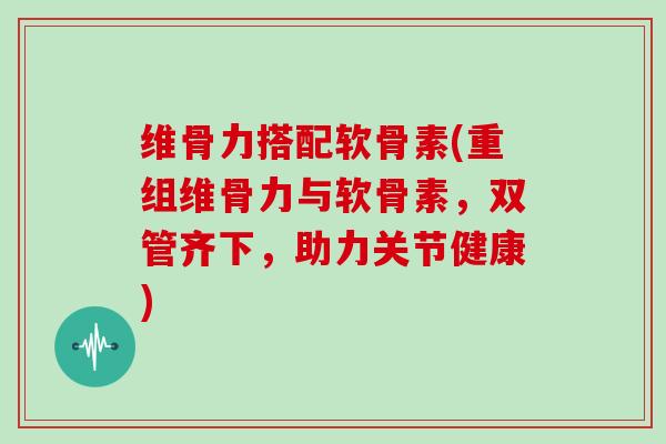 维骨力搭配软骨素(重组维骨力与软骨素,双管齐下,助力关节健康) 维骨力搭配软骨素(重组维骨力与软骨素,双管齐下,助力关节健康)