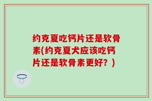 约克夏吃钙片还是软骨素(约克夏犬应该吃钙片还是软骨素更好?) 约克夏吃钙片还是软骨素(约克夏犬应该吃钙片还是软骨素更好?)