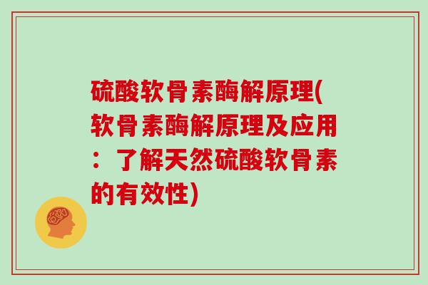 硫酸软骨素酶解原理(软骨素酶解原理及应用：了解天然硫酸软骨素的有效性)