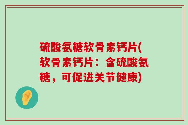 硫酸氨糖软骨素钙片(软骨素钙片:含硫酸氨糖,可促进关节健康) 硫酸氨糖软骨素钙片(软骨素钙片:含硫酸氨糖,可促进关节健康)