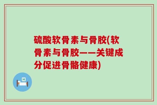 硫酸软骨素与骨胶(软骨素与骨胶——关键成分促进骨骼健康)
