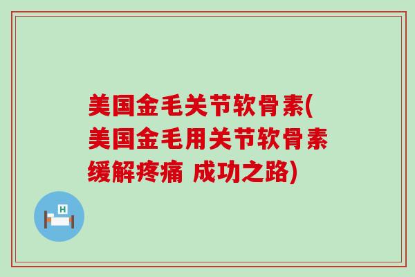 美国金毛关节软骨素(美国金毛用关节软骨素缓解 成功之路) 美国金毛关节软骨素(美国金毛用关节软骨素缓解 成功之路)