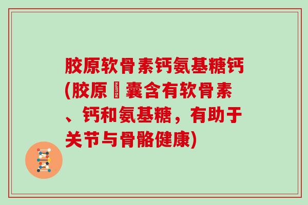 胶原软骨素钙氨基糖钙(胶原膠囊含有软骨素、钙和氨基糖，有助于关节与骨骼健康)