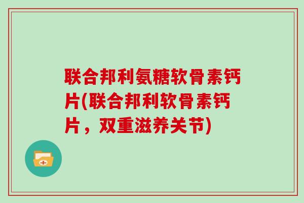 联合邦利氨糖软骨素钙片(联合邦利软骨素钙片,双重滋养关节) 联合邦利氨糖软骨素钙片(联合邦利软骨素钙片,双重滋养关节)