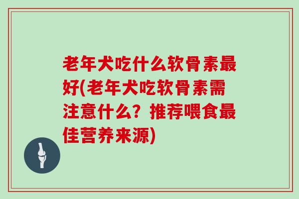 老年犬吃什么软骨素好(老年犬吃软骨素需注意什么？推荐喂食佳营养来源)