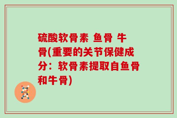 硫酸软骨素 鱼骨 牛骨(重要的关节保健成分：软骨素提取自鱼骨和牛骨)