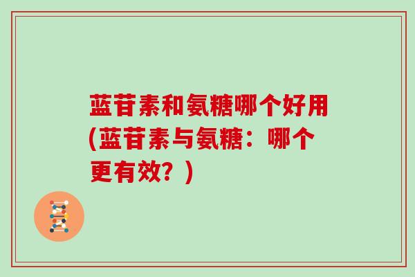 蓝苷素和氨糖哪个好用(蓝苷素与氨糖：哪个更有效？)
