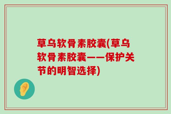 草乌软骨素胶囊(草乌软骨素胶囊——保护关节的明智选择) 草乌软骨素胶囊(草乌软骨素胶囊——保护关节的明智选择)