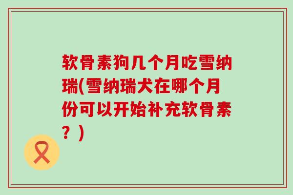 软骨素狗几个月吃雪纳瑞(雪纳瑞犬在哪个月份可以开始补充软骨素？)