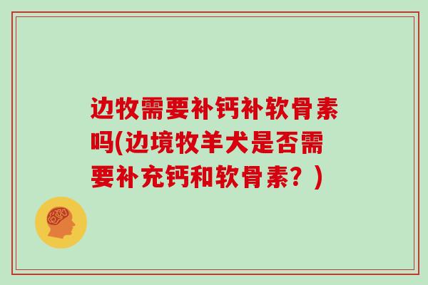 边牧需要补钙补软骨素吗(边境牧羊犬是否需要补充钙和软骨素？)