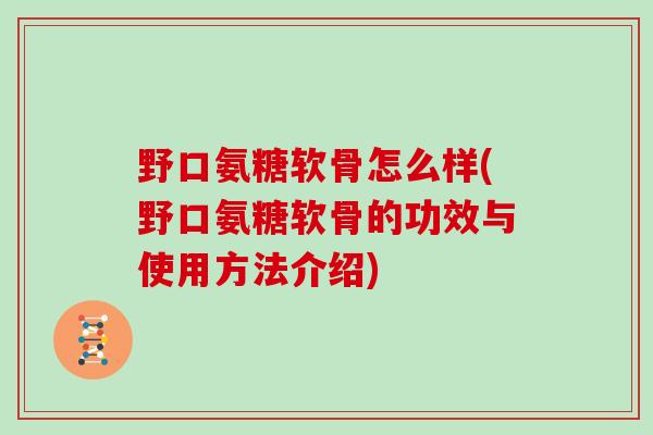 野口氨糖软骨怎么样(野口氨糖软骨的功效与使用方法介绍)