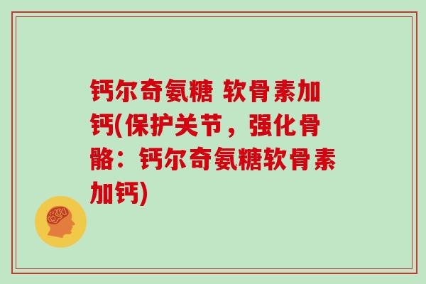 钙尔奇氨糖 软骨素加钙(保护关节,强化骨骼:钙尔奇氨糖软骨素加钙) 钙尔奇氨糖 软骨素加钙(保护关节,强化骨骼:钙尔奇氨糖软骨素加钙)