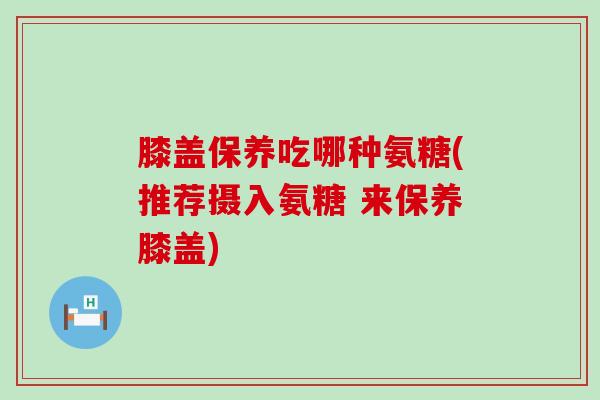 膝盖保养吃哪种氨糖(推荐摄入氨糖 来保养膝盖)