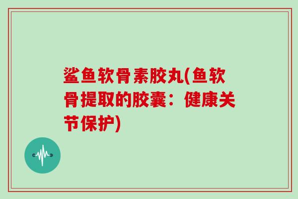 鲨鱼软骨素胶丸(鱼软骨提取的胶囊:健康关节保护) 鲨鱼软骨素胶丸(鱼软骨提取的胶囊:健康关节保护)