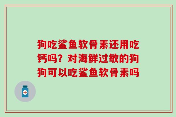 狗吃鲨鱼软骨素还用吃钙吗？对海鲜的狗狗可以吃鲨鱼软骨素吗