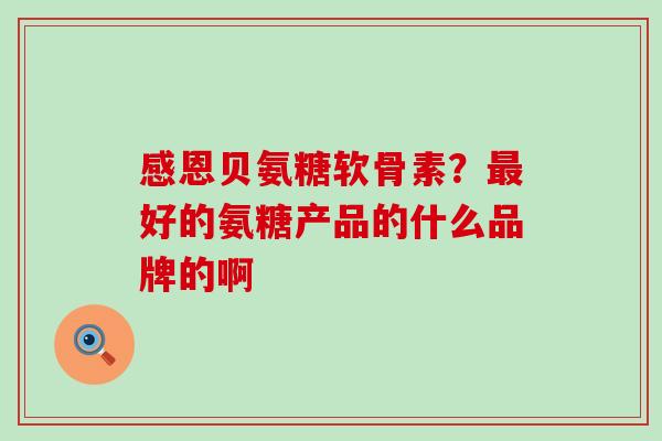 感恩贝氨糖软骨素?好的氨糖产品的什么品牌的啊 感恩贝氨糖软骨素?好的氨糖产品的什么品牌的啊