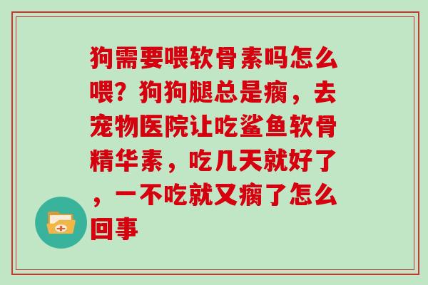狗需要喂软骨素吗怎么喂?狗狗腿总是瘸,去宠物医院让吃鲨鱼软骨精华素,吃几天就好了,一不吃就又瘸了怎么回事 狗需要喂软骨素吗怎么喂?狗狗腿总是瘸,去宠物医院让吃鲨鱼软骨精华素,吃几天就好了,一不吃就又瘸了怎么回事
