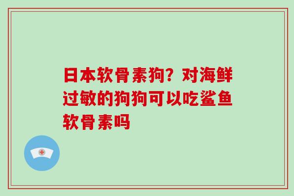 日本软骨素狗?对海鲜的狗狗可以吃鲨鱼软骨素吗 日本软骨素狗?对海鲜的狗狗可以吃鲨鱼软骨素吗
