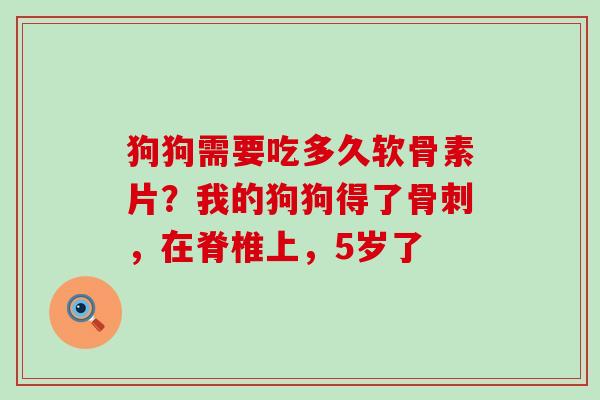 狗狗需要吃多久软骨素片？我的狗狗得了，在脊椎上，5岁了
