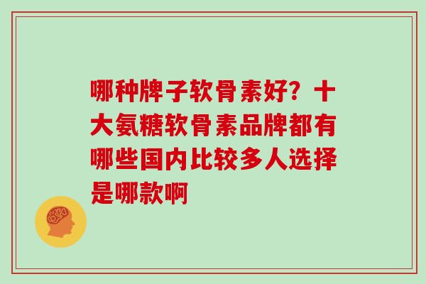哪种牌子软骨素好？十大氨糖软骨素品牌都有哪些国内比较多人选择是哪款啊