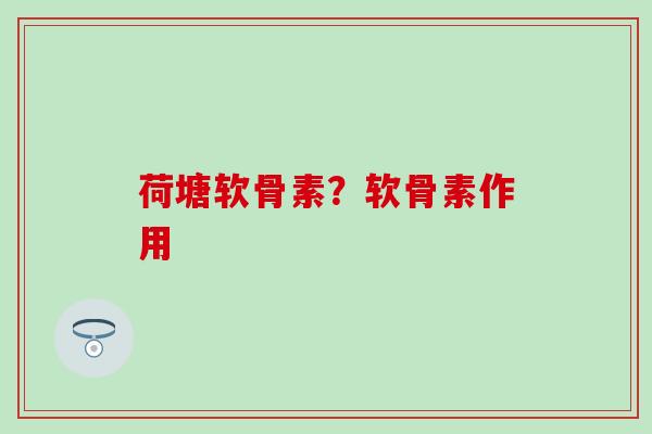 荷塘软骨素？软骨素作用