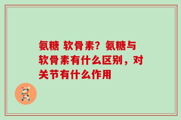 氨糖 软骨素?氨糖与软骨素有什么区别,对关节有什么作用 氨糖 软骨素?氨糖与软骨素有什么区别,对关节有什么作用