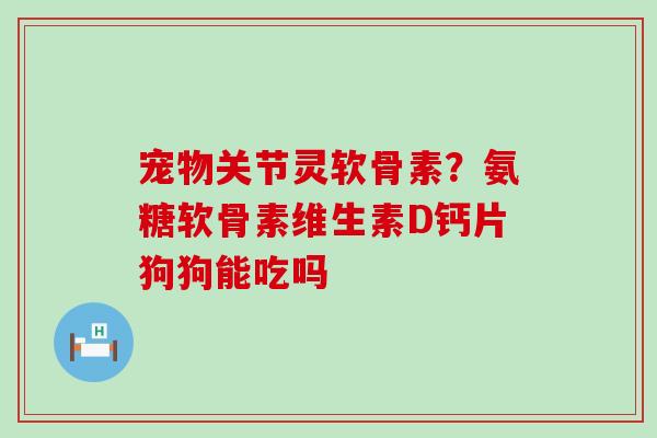 宠物关节灵软骨素?氨糖软骨素维生素D钙片狗狗能吃吗 宠物关节灵软骨素?氨糖软骨素维生素D钙片狗狗能吃吗