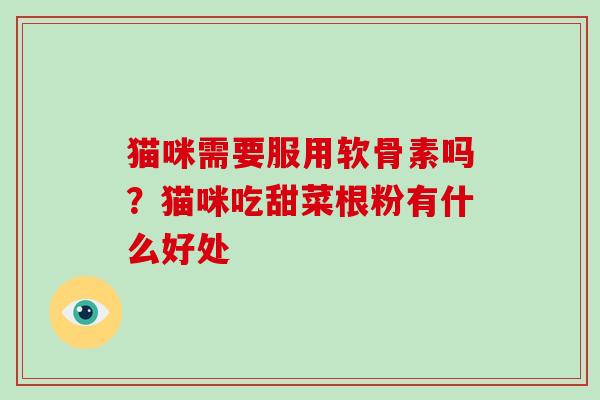 猫咪需要服用软骨素吗?猫咪吃甜菜根粉有什么好处 猫咪需要服用软骨素吗?猫咪吃甜菜根粉有什么好处