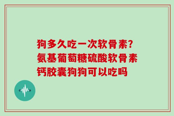 狗多久吃一次软骨素？氨基葡萄糖硫酸软骨素钙胶囊狗狗可以吃吗