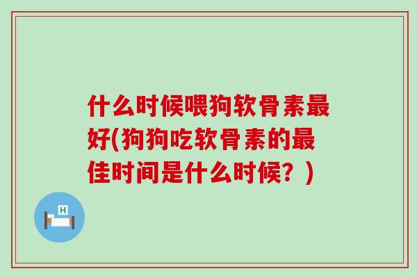 什么时候喂狗软骨素好(狗狗吃软骨素的佳时间是什么时候？)