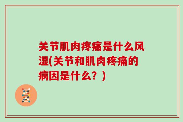 关节肌肉是什么(关节和肌肉的因是什么？)