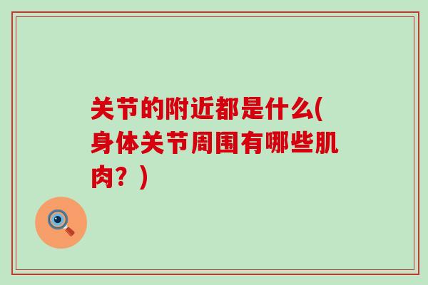 关节的附近都是什么(身体关节周围有哪些肌肉?) 关节的附近都是什么(身体关节周围有哪些肌肉?)