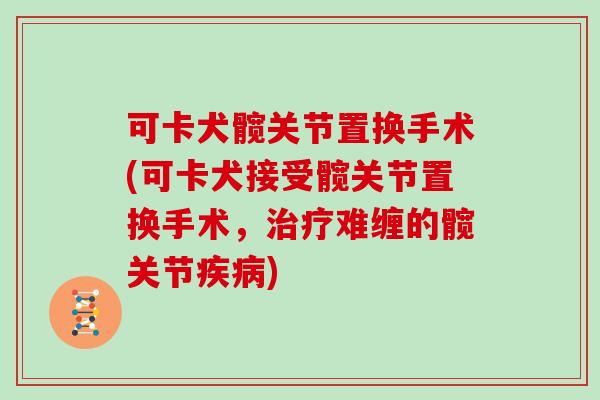 可卡犬髋关节置换手术(可卡犬接受髋关节置换手术,难缠的髋关节) 可卡犬髋关节置换手术(可卡犬接受髋关节置换手术,难缠的髋关节)
