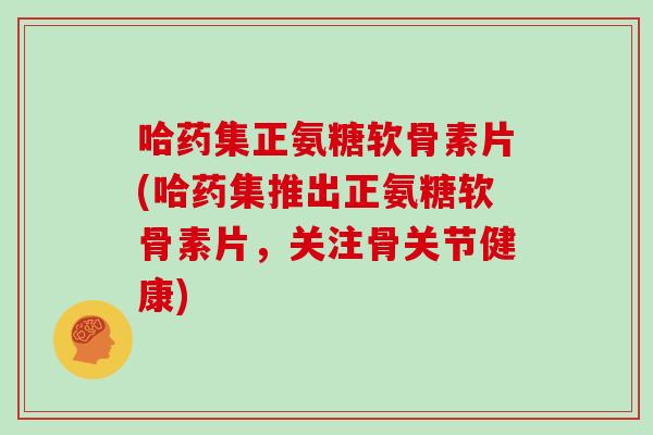 哈药集正氨糖软骨素片(哈药集推出正氨糖软骨素片，关注骨关节健康)