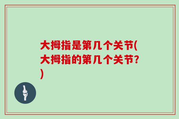 大拇指是第几个关节(大拇指的第几个关节?) 大拇指是第几个关节(大拇指的第几个关节?)