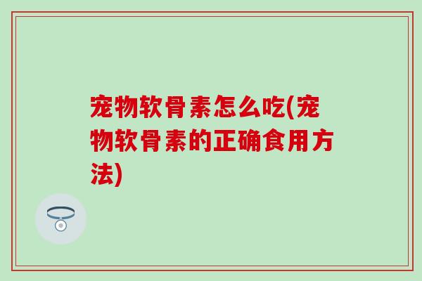 宠物软骨素怎么吃(宠物软骨素的正确食用方法)