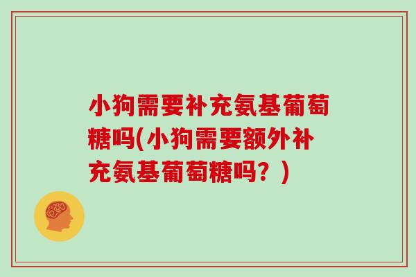 小狗需要补充氨基葡萄糖吗(小狗需要额外补充氨基葡萄糖吗？)