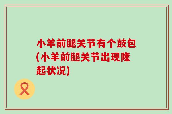 小羊前腿关节有个鼓包(小羊前腿关节出现隆起状况)