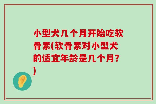 小型犬几个月开始吃软骨素(软骨素对小型犬的适宜年龄是几个月?) 小型犬几个月开始吃软骨素(软骨素对小型犬的适宜年龄是几个月?)