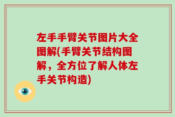 左手手臂关节图片大全图解(手臂关节结构图解,全方位了解人体左手关节构造) 左手手臂关节图片大全图解(手臂关节结构图解,全方位了解人体左手关节构造)