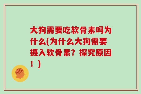 大狗需要吃软骨素吗为什么(为什么大狗需要摄入软骨素?探究原因!) 大狗需要吃软骨素吗为什么(为什么大狗需要摄入软骨素?探究原因!)