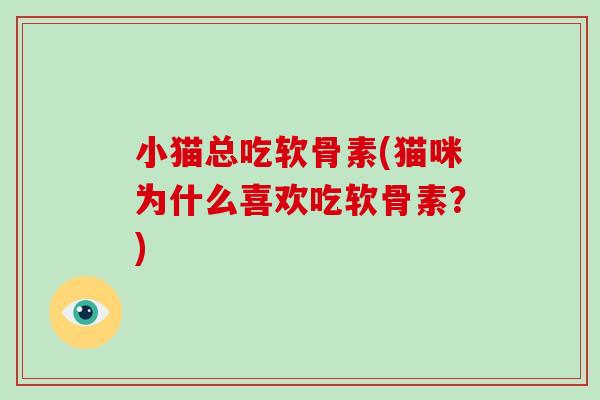 小猫总吃软骨素(猫咪为什么喜欢吃软骨素?) 小猫总吃软骨素(猫咪为什么喜欢吃软骨素?)