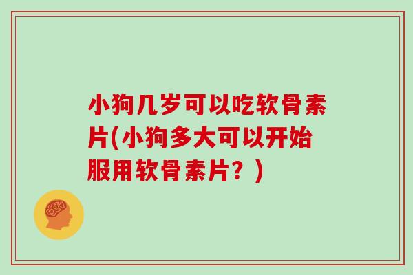 小狗几岁可以吃软骨素片(小狗多大可以开始服用软骨素片？)