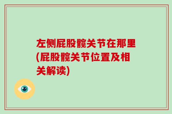 左侧屁股髋关节在那里(屁股髋关节位置及相关解读) 左侧屁股髋关节在那里(屁股髋关节位置及相关解读)